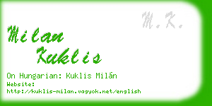 milan kuklis business card